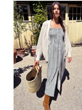 NWT Emerson Fry Santiago Sundress - Moss Stripe Organic - Med/Large